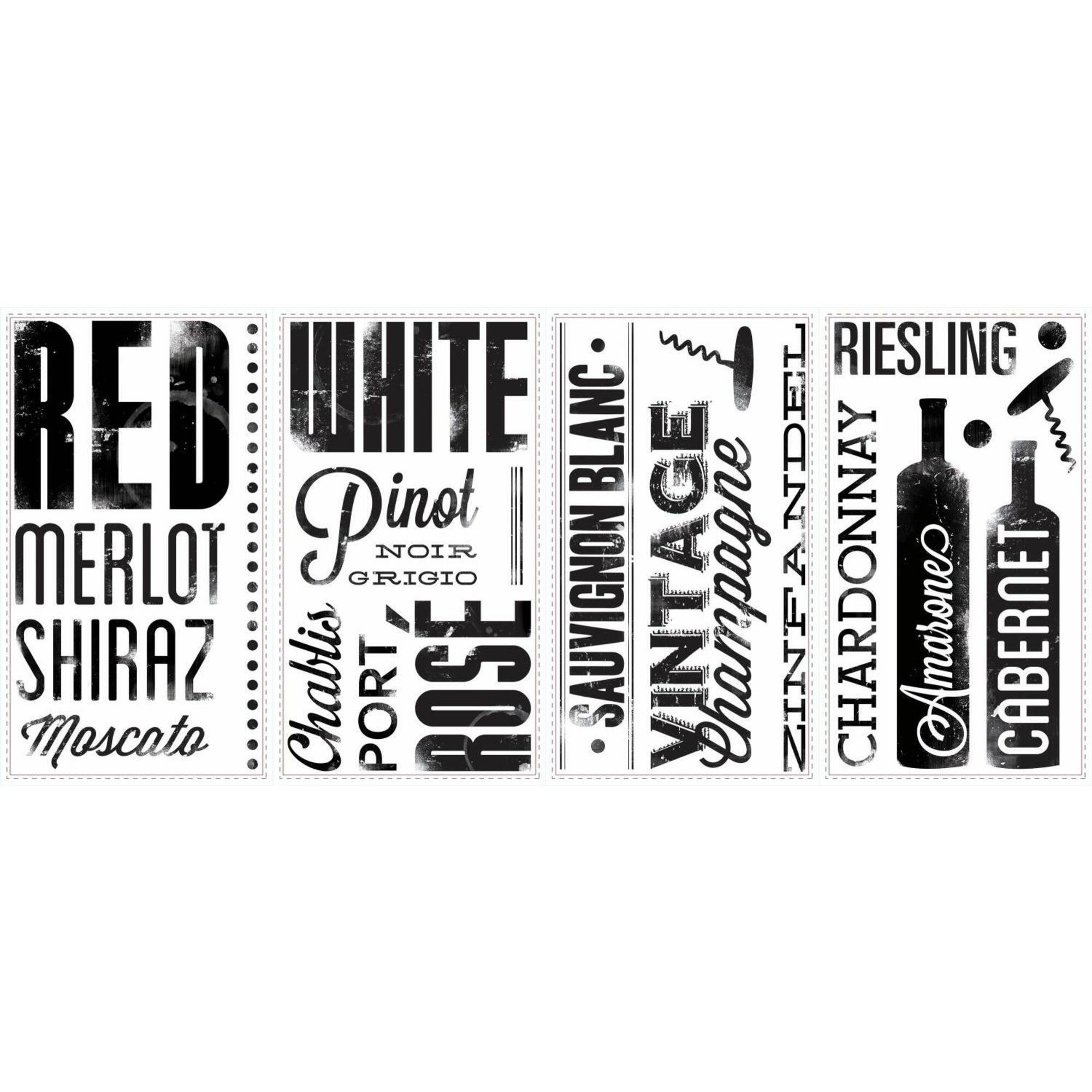 RoomMates Wine Lovers Peel & Stick Wall Decals